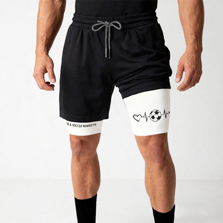 Christianartworkshop Soccer & Faith Heartbeat Cross Athletic Layered Shorts - image 3