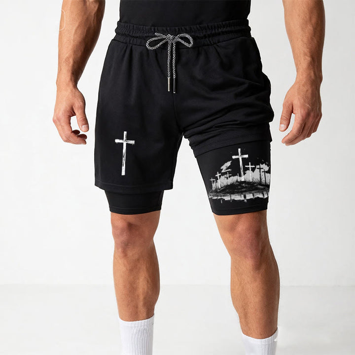 Christianartworkshop Calvary Cross Scene Performance Layered Shorts - image 11