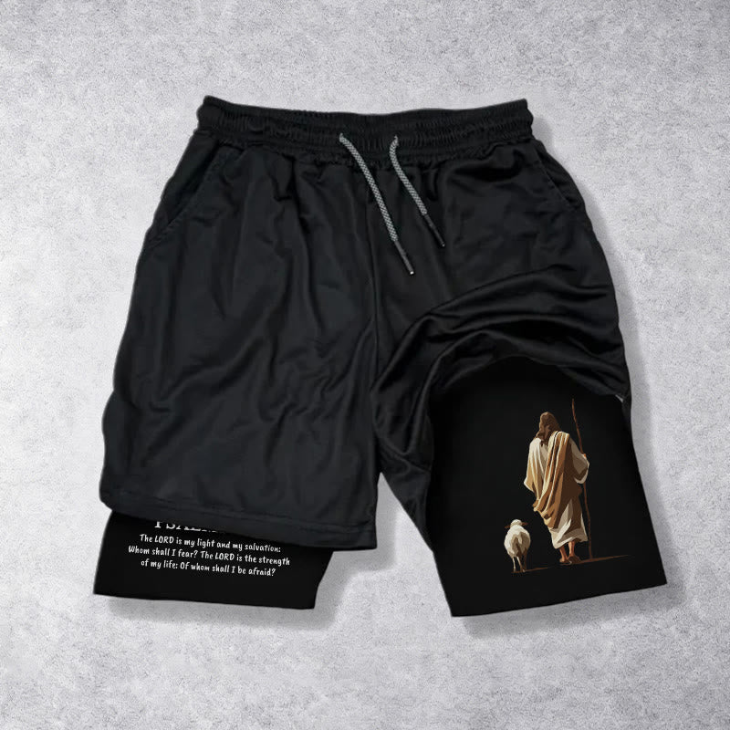 Christianartworkshop Jesus The Good Shepherd Psalm 27:1 Performance Layered Shorts - image 10