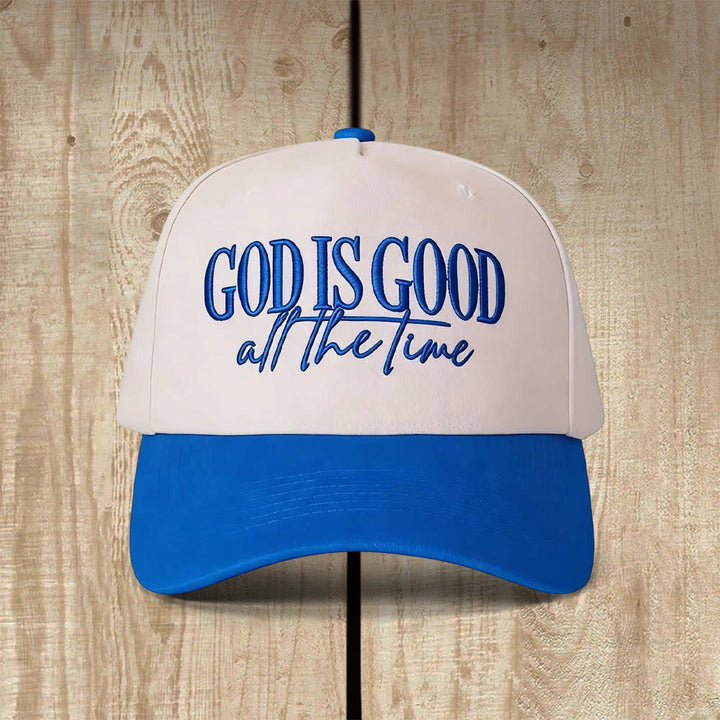 Christianartworkshop God Is Good All The Time Embroidered Casual Faith Baseball Cap - Blue - image 3