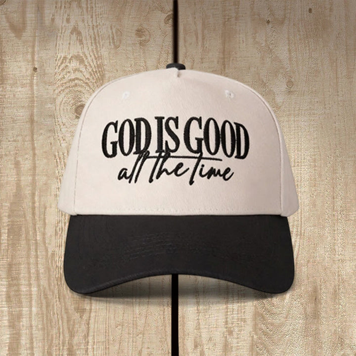 Christianartworkshop God Is Good All The Time Embroidered Casual Faith Baseball Cap - Black - image 2