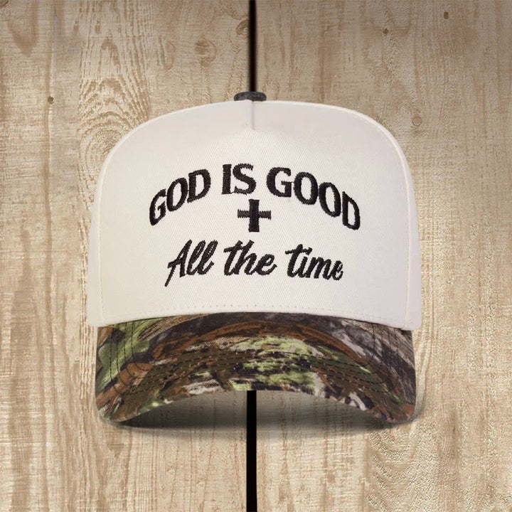 Christianartworkshop God Is Good All The Time Cross Accent Faith Baseball Cap - Black - image 0