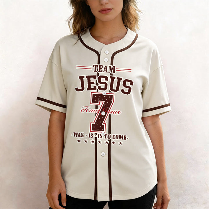 Christianartworkshop Team Jesus Was Is And Is To Come Custom Number 7 Baseball Jersey - image 23