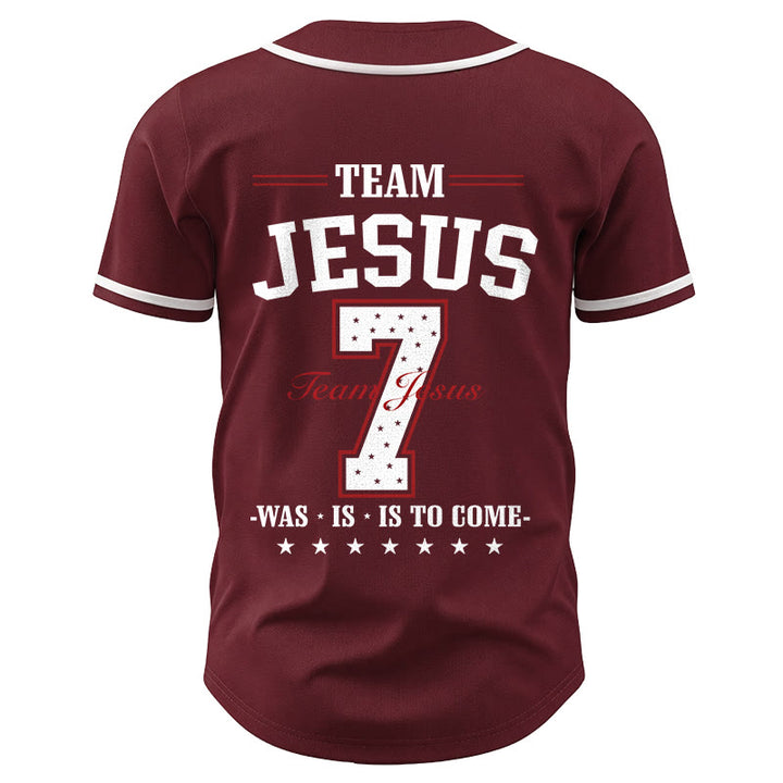 Christianartworkshop Team Jesus Was Is And Is To Come Custom Number 7 Baseball Jersey - image 41