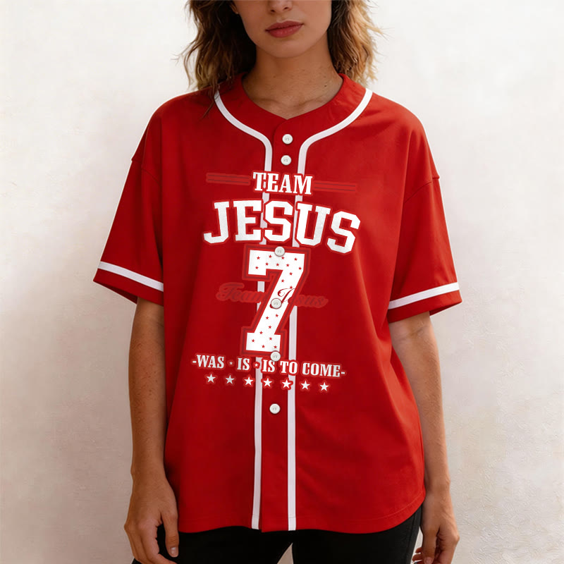 Christianartworkshop Team Jesus Was Is And Is To Come Custom Number 7 Baseball Jersey - image 30