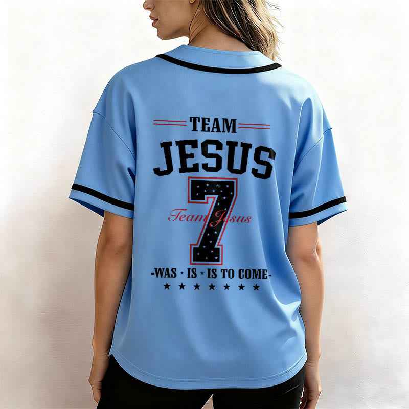 Christianartworkshop Team Jesus Was Is And Is To Come Custom Number 7 Baseball Jersey - image 47