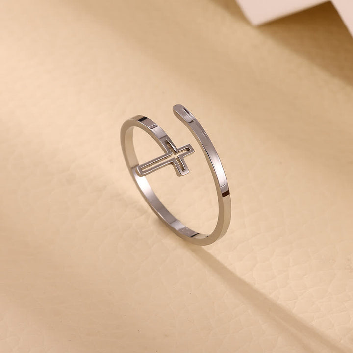 Christianartworkshop Minimalist Cross Wrap Ring Set: Stackable Faith Jewelry for Daily Use - image 3