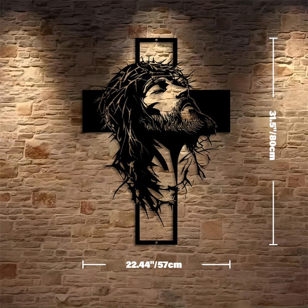 Christianartworkshop Crown of Thorns Jesus Cross Metal Wall Decor: Heartfelt Faith Statement  - Black - 22.44"*31.50"*0.06"/57cm*80cm*0.15cm - image 5