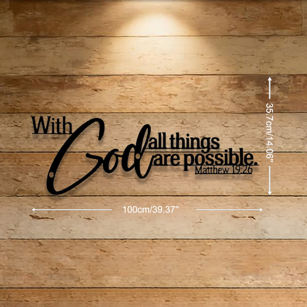 Christianartworkshop Mathew 19:26 Scripture With God All Things Are Possible Metal Wall Decor - 39.37''*14.06''*0.06''/100*35.7*0.15cm - image 10