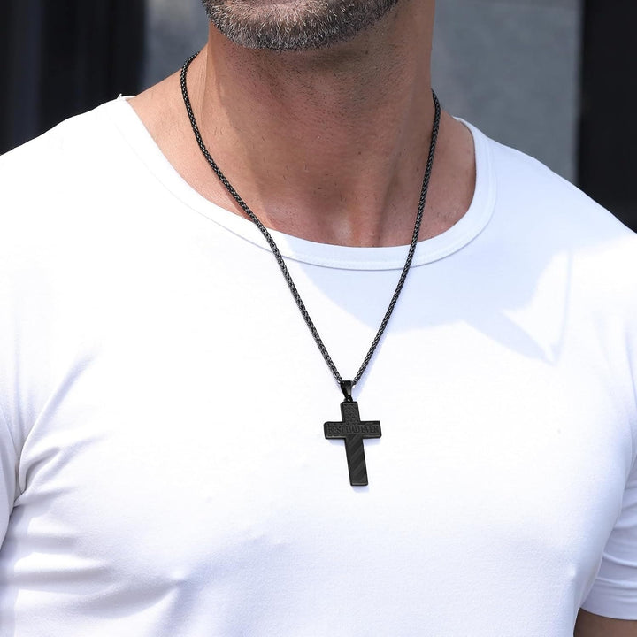 Christianartworkshop You'll Always Be My Hero Patriotic Cross Necklace: A Sentimental Gift for Dad from Son, Daughter & Brother, Emblem of Family Bond & Faith - image 1