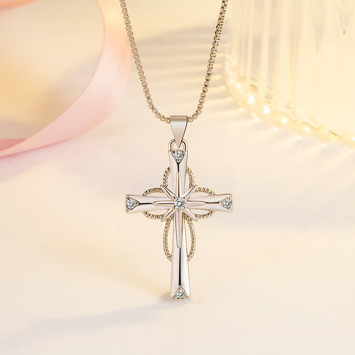 Christianartworkshop Crystal-Encrusted Infinity Cross Necklace: A Symbol of Eternal Faith & Divine Light - image 2