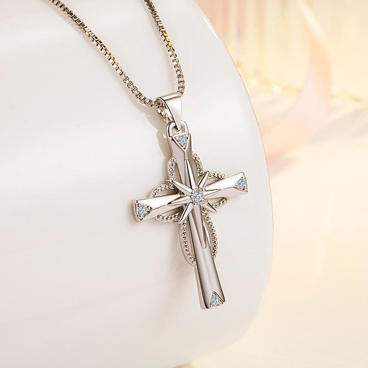 Christianartworkshop Crystal-Encrusted Infinity Cross Necklace: A Symbol of Eternal Faith & Divine Light - image 4
