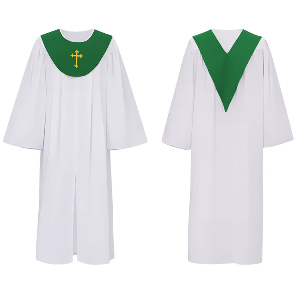 Christianartworkshop Divine Clergy Robe for Religious Services - Cross Accent Yoke - image 27