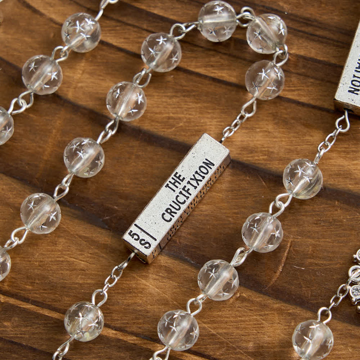 Christianartworkshop Frosted Bead Six Tablets Rosary with St. Benedict Medal and Cross - image 10