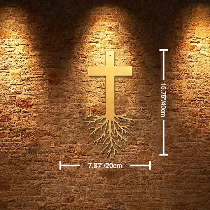 Christianartworkshop Modern Cross With Roots Metal Wall Decor: A Powerful Statement of Growing Faith - 7.87''*15.75''*0.04''/20cm*40cm*0.1cm - image 8