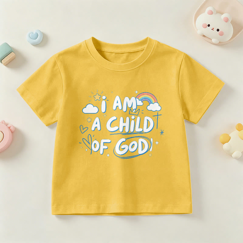 Christianartworkshop Whimsical Cloud & Cross Kids T-Shirt with I Am a Child of God - Yellow - US/UK/AU 14, EU170 - image 27