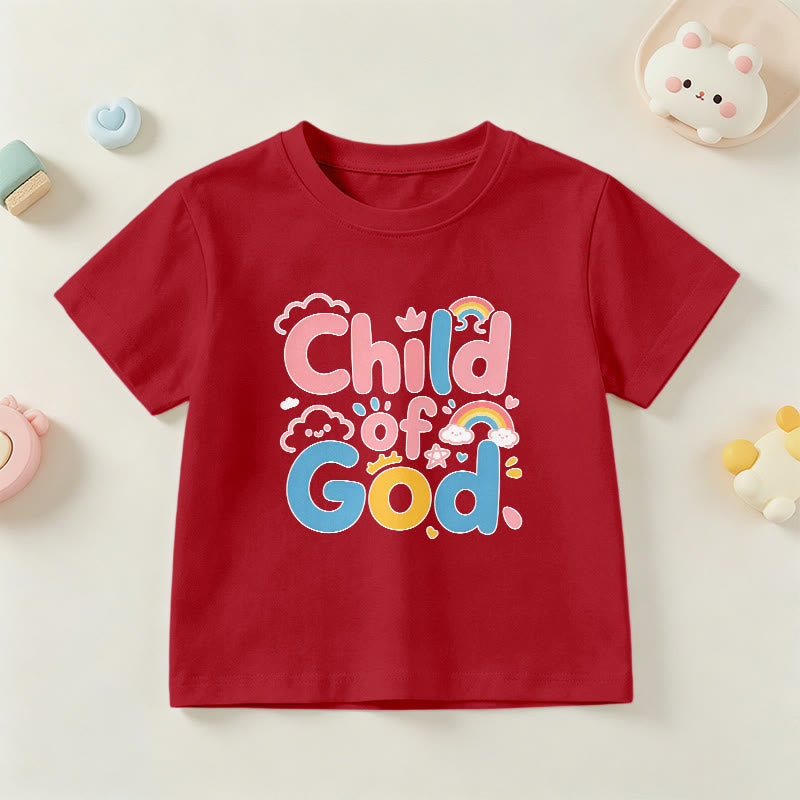 Christianartworkshop Uplifting Child of God Rainbow Accent Kids T-Shirt - Red - US/UK/AU 14, EU170 - image 6