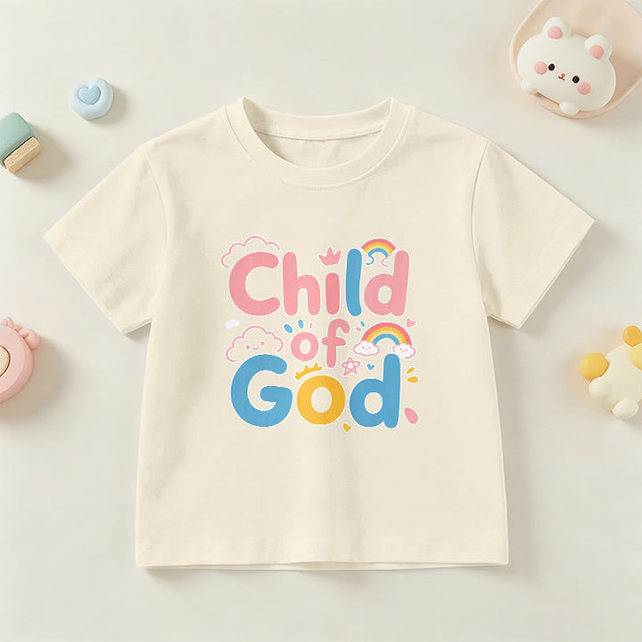 Christianartworkshop Uplifting Child of God Rainbow Accent Kids T-Shirt - Beige - US/UK/AU 14, EU170 - image 21