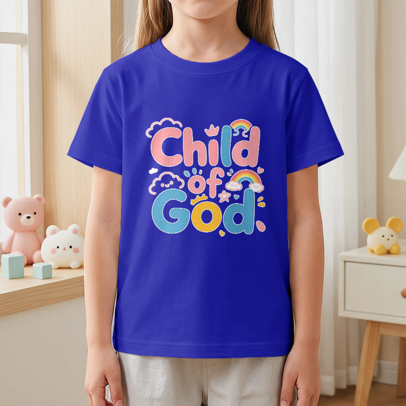 Christianartworkshop Uplifting Child of God Rainbow Accent Kids T-Shirt - image 2