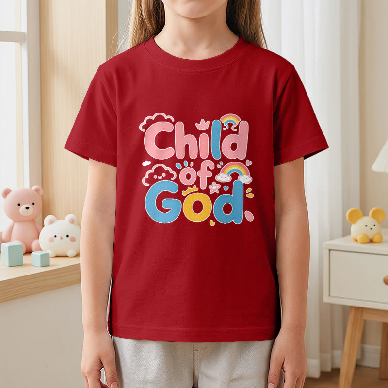 Christianartworkshop Uplifting Child of God Rainbow Accent Kids T-Shirt - image 8