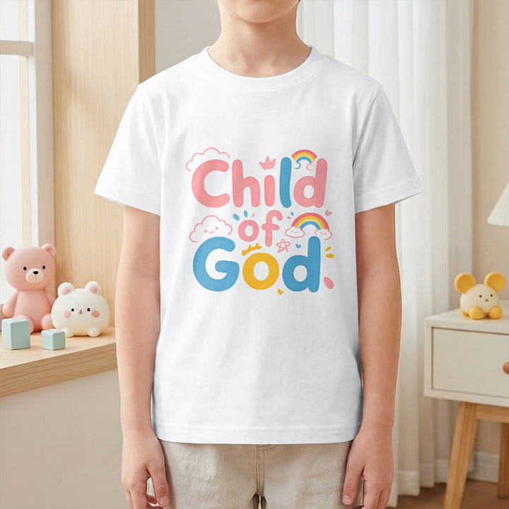 Christianartworkshop Uplifting Child of God Rainbow Accent Kids T-Shirt - image 16
