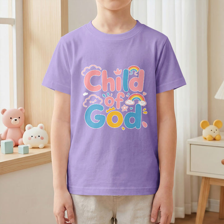 Christianartworkshop Uplifting Child of God Rainbow Accent Kids T-Shirt - image 4