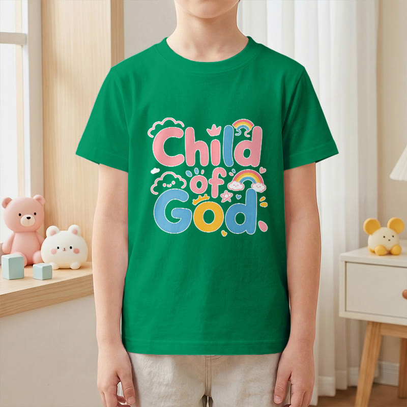 Christianartworkshop Uplifting Child of God Rainbow Accent Kids T-Shirt - image 13