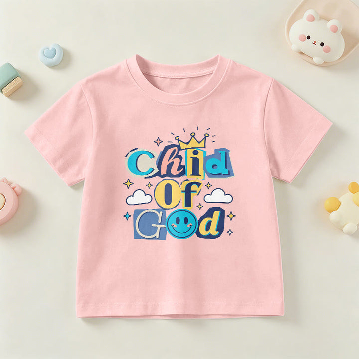 Christianartworkshop Whimsical Crown and Star Accent Child of God Kids T-Shirt - Pink - US/UK/AU 14, EU170 - image 12