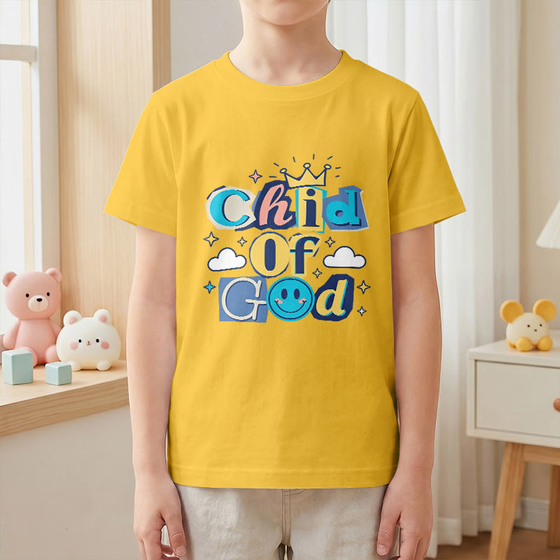 Christianartworkshop Whimsical Crown and Star Accent Child of God Kids T-Shirt - image 28