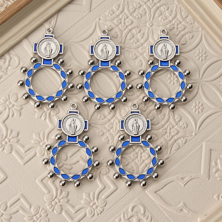 Christianartworkshop Vibrant Enamel Our Lady Finger Rosary with Round Prayer Bead Accents: A Daily Symbol of Comfort and Hope - image 7