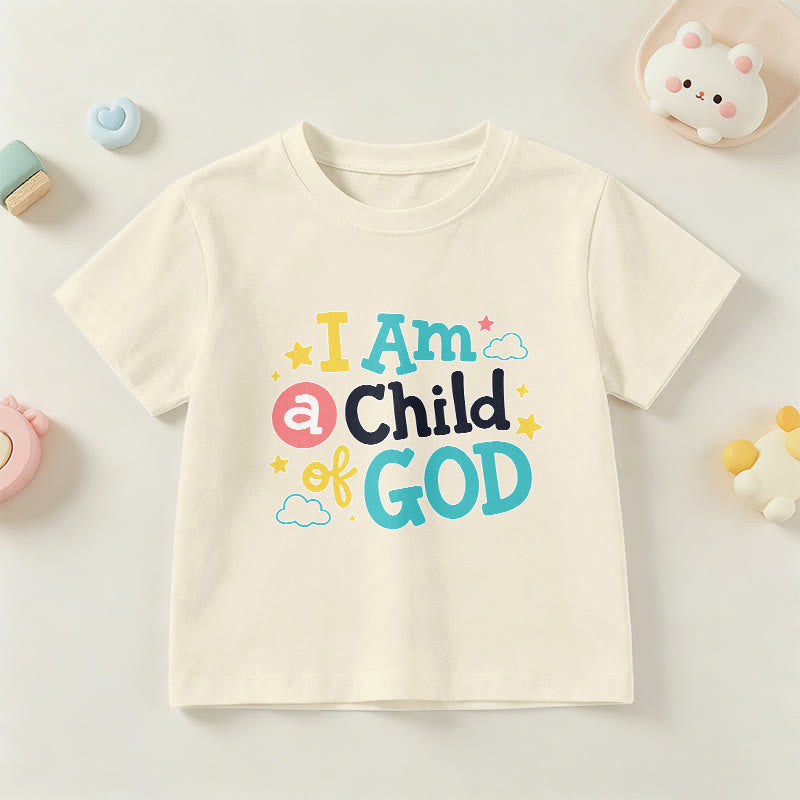 Christianartworkshop Devotional Whimsical Cloud and Star I Am a Child of God Kids T-Shirt - Beige - US/UK/AU 14, EU170 - image 21