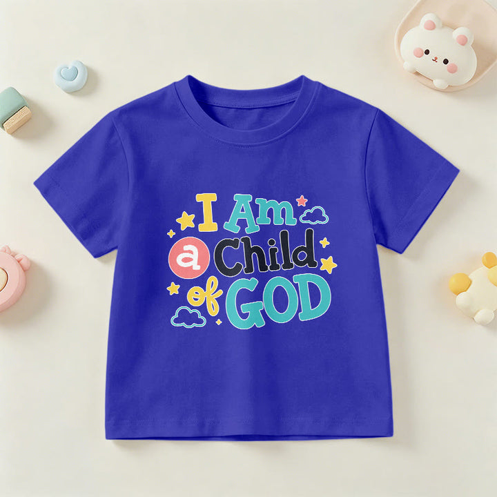 Christianartworkshop Devotional Whimsical Cloud and Star I Am a Child of God Kids T-Shirt - Blue - US/UK/AU 14, EU170 - image 3