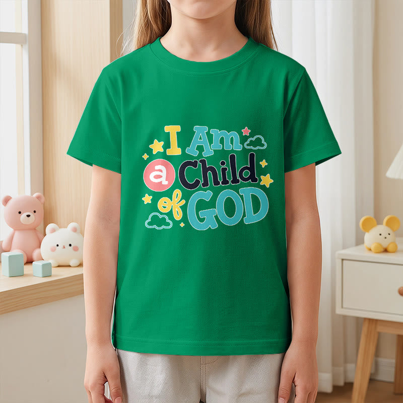 Christianartworkshop Devotional Whimsical Cloud and Star I Am a Child of God Kids T-Shirt - image 14