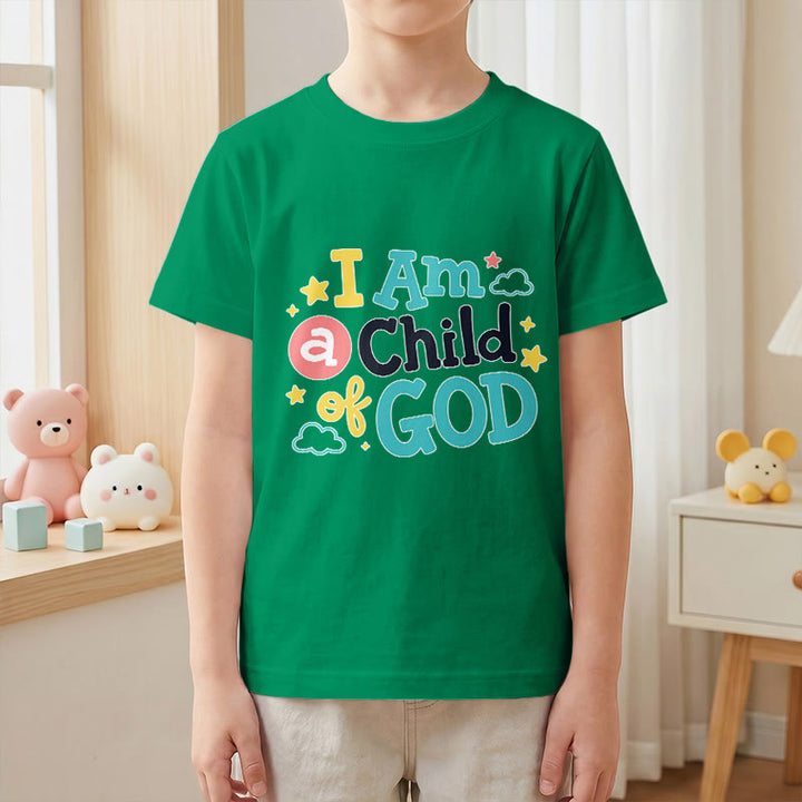 Christianartworkshop Devotional Whimsical Cloud and Star I Am a Child of God Kids T-Shirt - image 13
