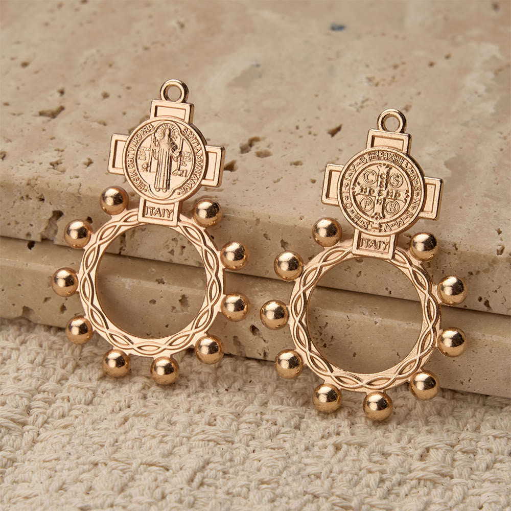 Christianartworkshop St. Benedict Finger Rosary with Beaded Halo Frame: A Symbol of Divine Protection - image 4