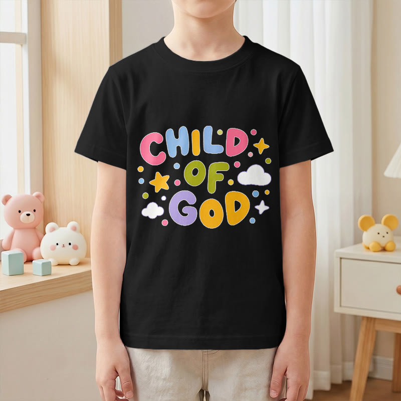Christianartworkshop Whimsical Pastel Block Letter Child of God Kids T-Shirt - image 25