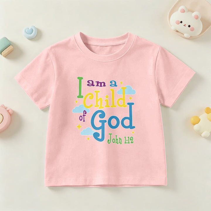 Christianartworkshop Uplifting Whimsical Cloud & Star I Am a Child of God John 1:12 Kids T-Shirt - Pink - US/UK/AU 14, EU170 - image 12