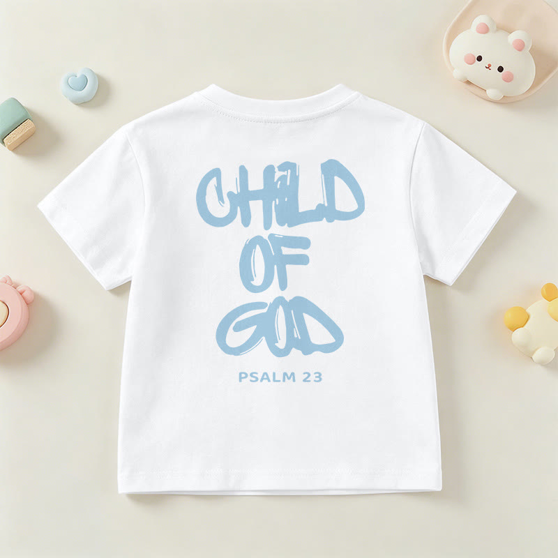 Christianartworkshop Devotional Scripture Verse Child of God Psalm 23 Kids T-Shirt - image 4
