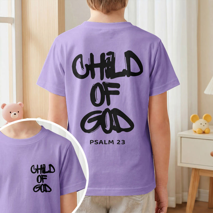 Christianartworkshop Devotional Scripture Verse Child of God Psalm 23 Kids T-Shirt - image 11