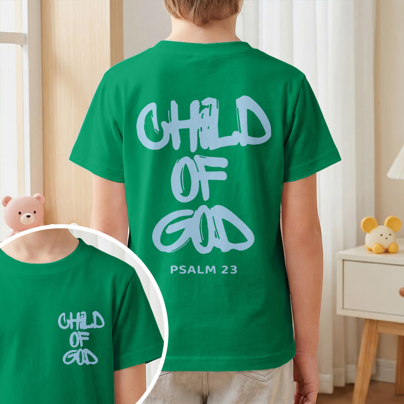 Christianartworkshop Devotional Scripture Verse Child of God Psalm 23 Kids T-Shirt - image 26