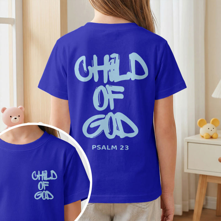 Christianartworkshop Devotional Scripture Verse Child of God Psalm 23 Kids T-Shirt - image 7