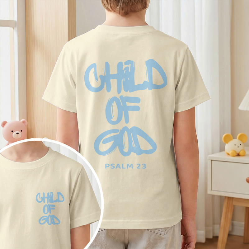 Christianartworkshop Devotional Scripture Verse Child of God Psalm 23 Kids T-Shirt - image 36