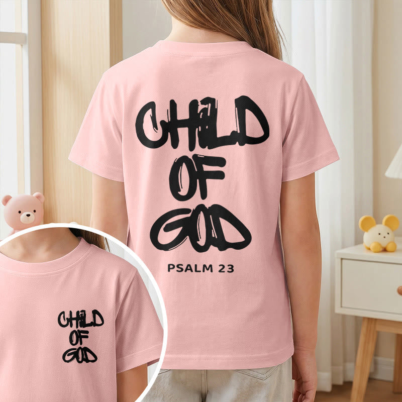 Christianartworkshop Devotional Scripture Verse Child of God Psalm 23 Kids T-Shirt - image 24