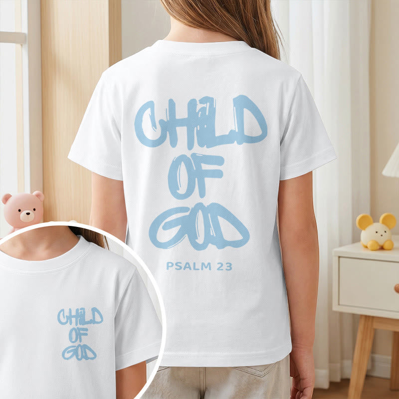 Christianartworkshop Devotional Scripture Verse Child of God Psalm 23 Kids T-Shirt - image 2