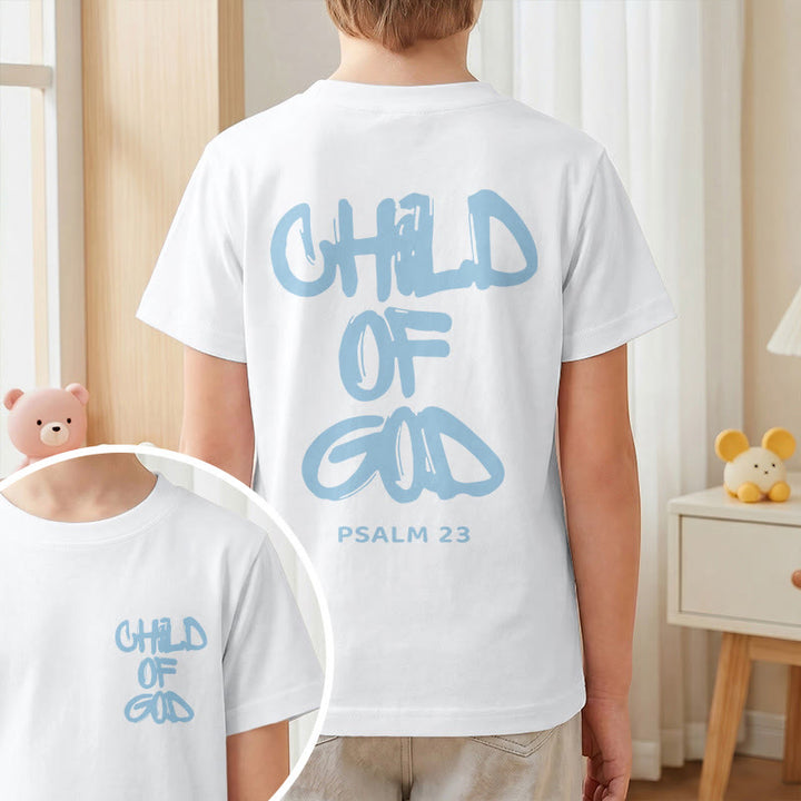 Christianartworkshop Devotional Scripture Verse Child of God Psalm 23 Kids T-Shirt - image 1