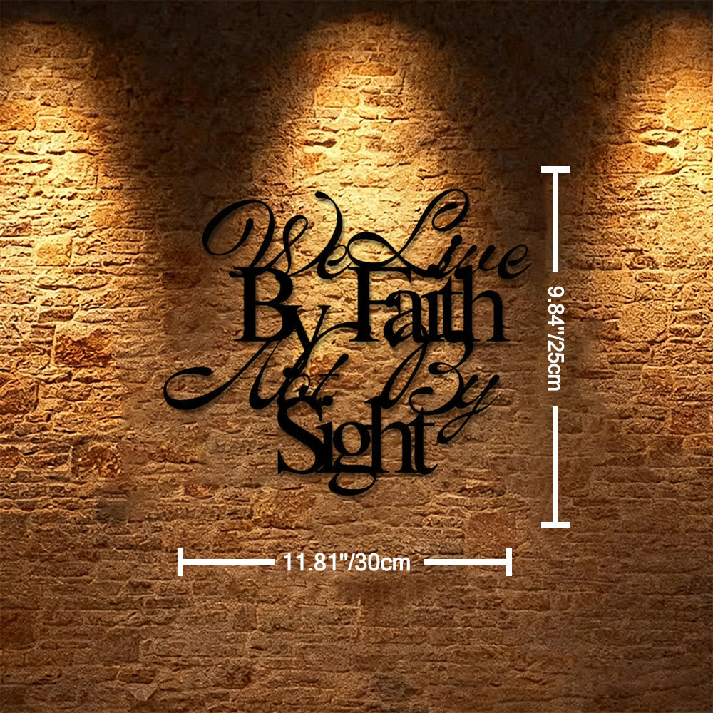 Christianartworkshop We Live By Faith Not By Sight Cursive Script Metal Wall Decor: A Bold Reminder of Trusting the Unseen - 11.81''*9.84''*0.04"/30*25*0.1cm - image 6