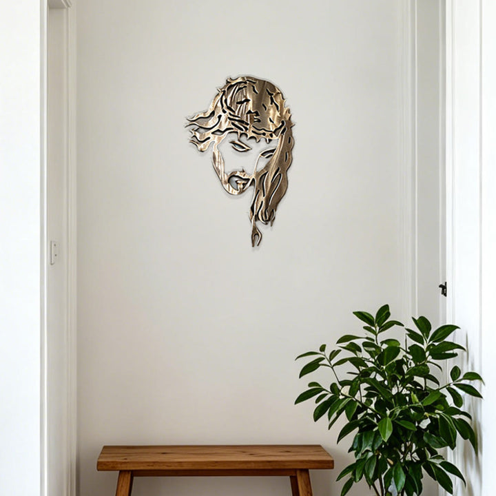 Christianartworkshop Jesus With Crown of Thorns Metal Wall Decor: A Symbol of His Suffering and Glory - image 3
