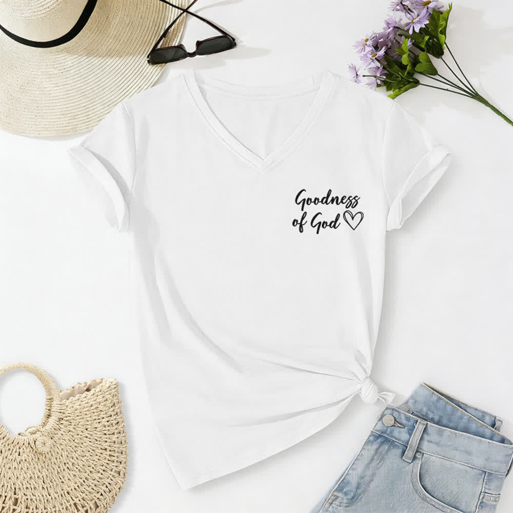 Christianartworkshop Women's I Will Sing Of The Goodness Of God Casual V-neck T-shirt - image 7