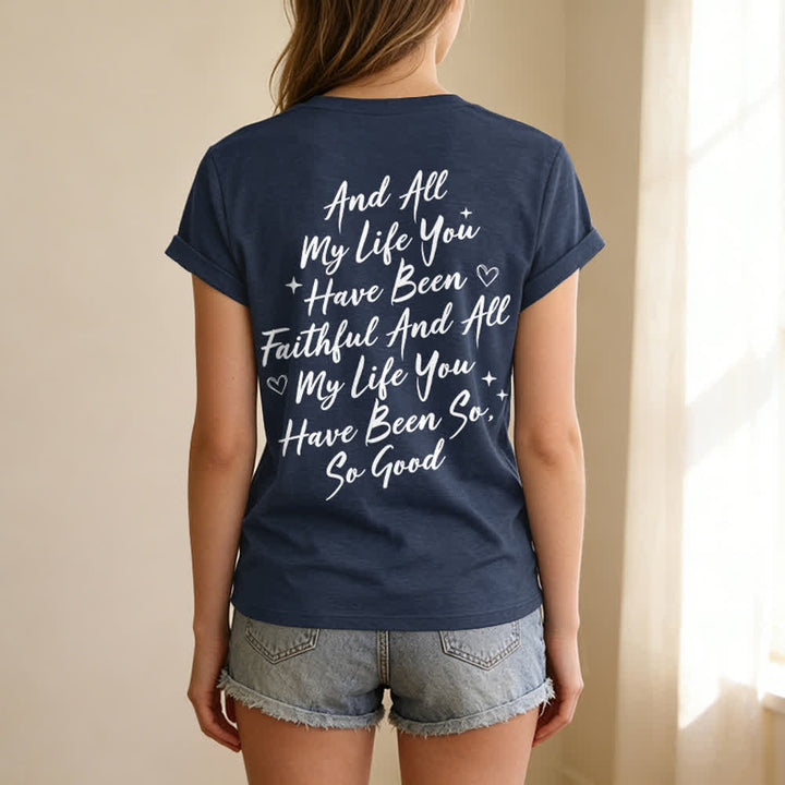 Christianartworkshop Women's I Will Sing Of The Goodness Of God Casual V-neck T-shirt - image 43