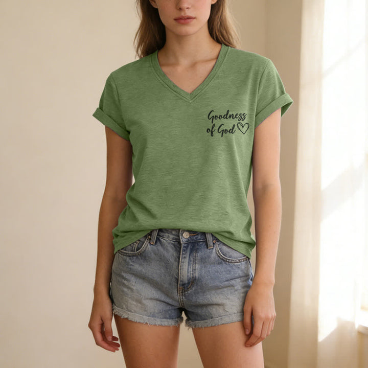 Christianartworkshop Women's I Will Sing Of The Goodness Of God Casual V-neck T-shirt - image 29